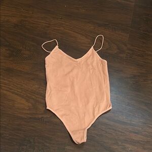 Colsie Pink Bodysuit One Piece with V-Neckline